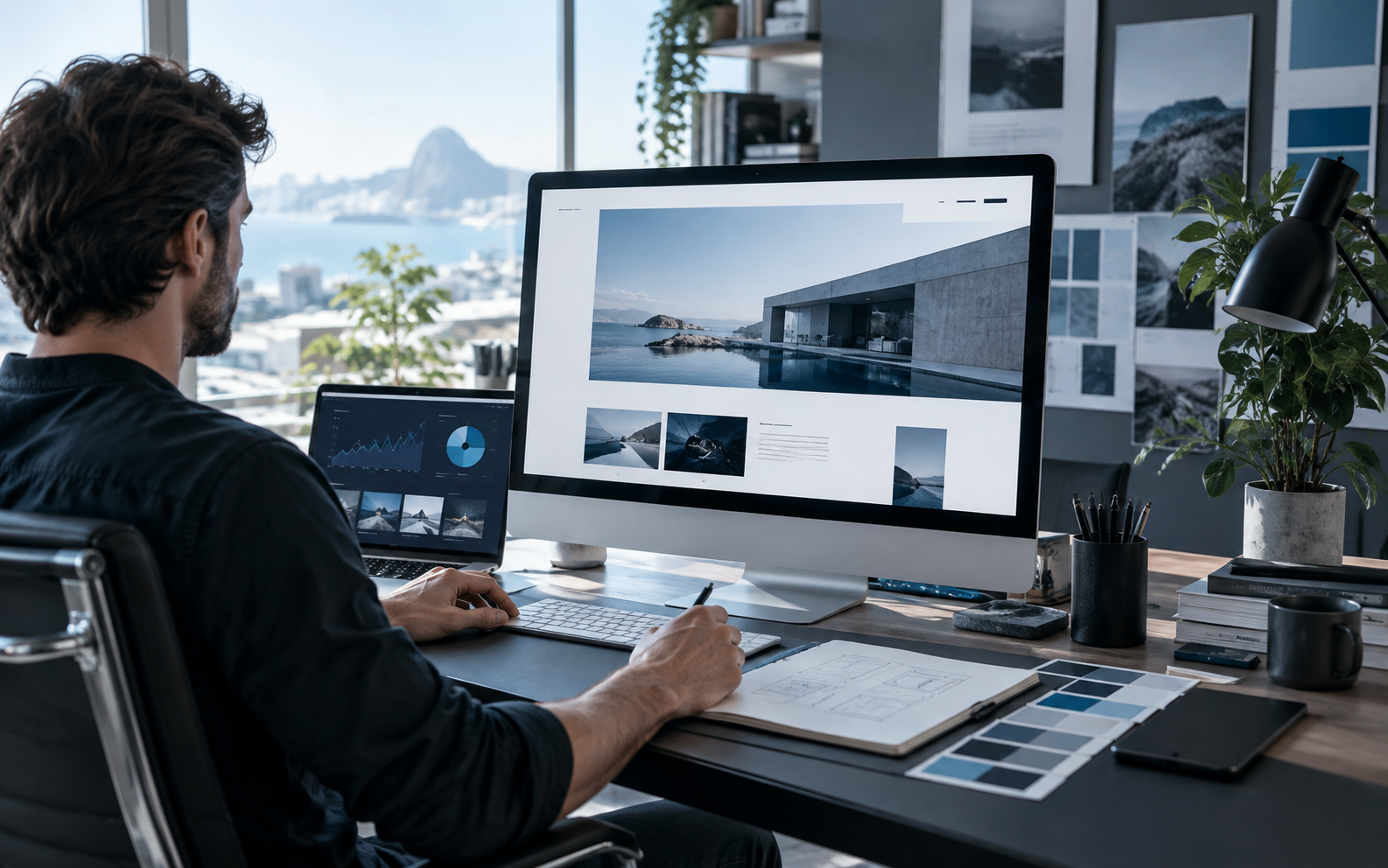 Modern web design and digital strategy workspace