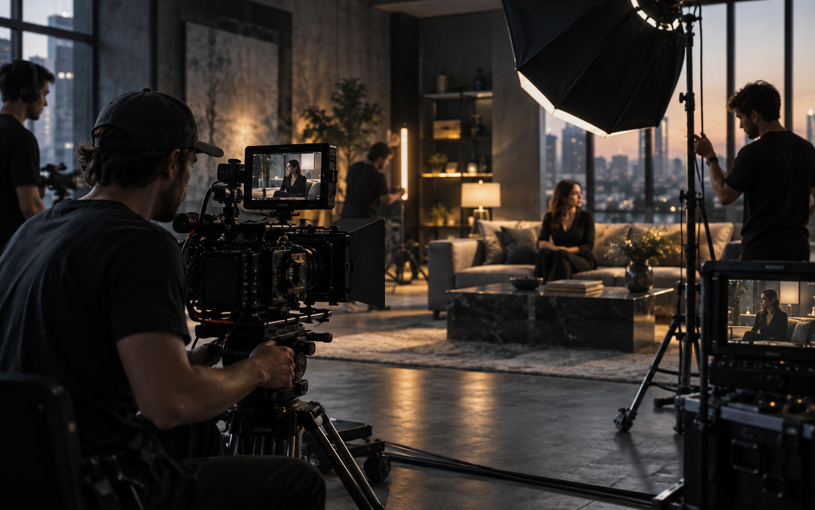 Professional commercial video production set